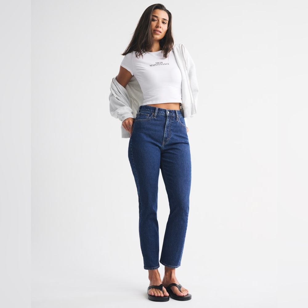 Abercrombie & Fitch The Ankle Straight Leg Ultra High Rise Jeans